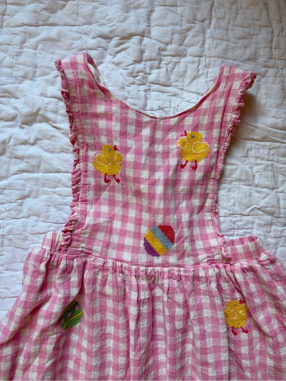 Boden Pink and Cream Gingham Easter Dress